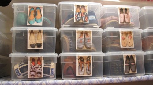 Ordenar zapatos con cajas y fotos